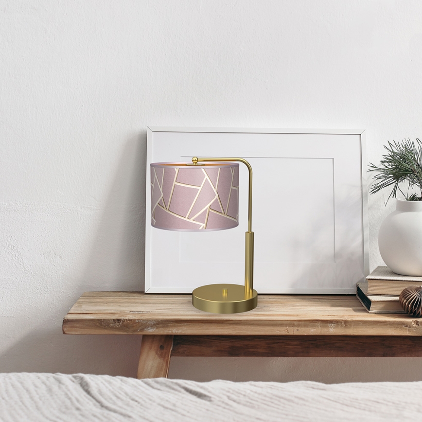 Tafellamp ZIGGY 1xE27/60W/230V roze/goud