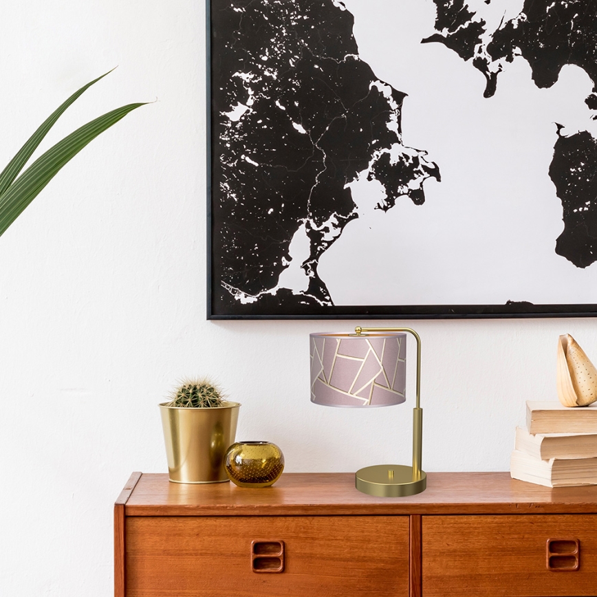 Tafellamp ZIGGY 1xE27/60W/230V roze/goud