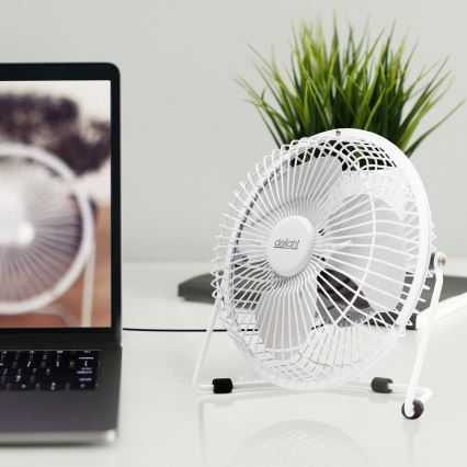 Tafelventilator 1,75W/5V USB Ø 18 cm wit