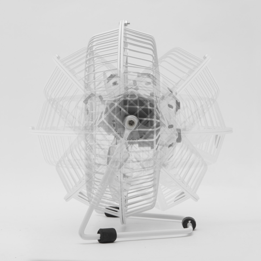 Tafelventilator 1,75W/5V USB Ø 18 cm wit
