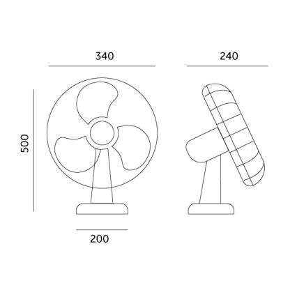 Tafelventilator VIENTO 40W/230V zwart