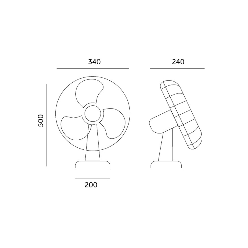 Tafelventilator VIENTO 40W/230V zwart