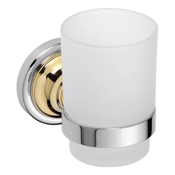 Tandenborstelhouder 7x9,5 cm zilver/goud