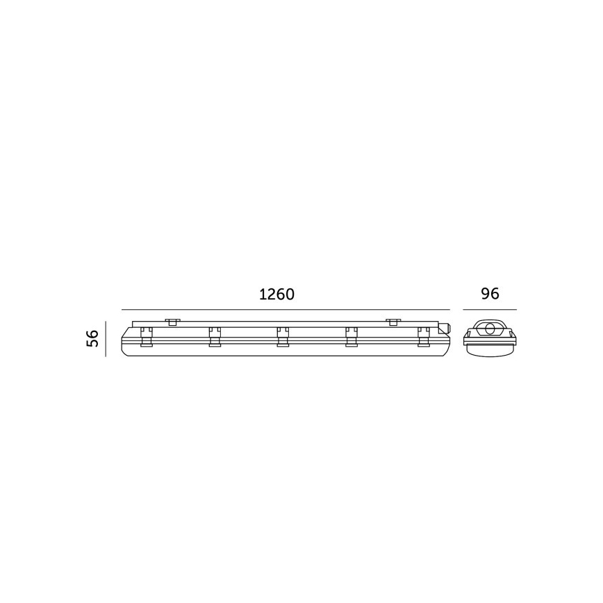 Technisch TL-armatuur HERMES T8 2xG13/18W/230V IP65
