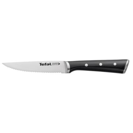 Tefal - Set van 4 roestvrijstalen steakmessen ICE FORCE 11 cm, glanzend chroom/zwart