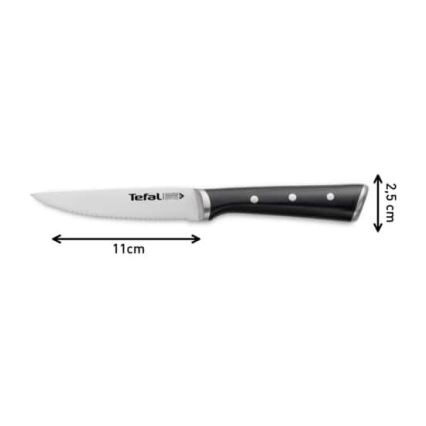 Tefal - Set van 4 roestvrijstalen steakmessen ICE FORCE 11 cm, glanzend chroom/zwart
