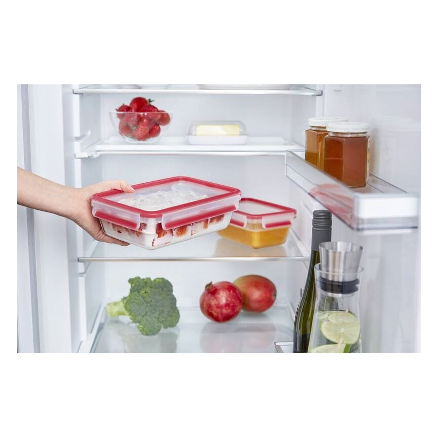Tefal - Bewaarcontainer 0,85 l MSEAL GLASS rood/glas