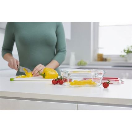 Tefal - Bewaarcontainer 0,85 l MSEAL GLASS rood/glas
