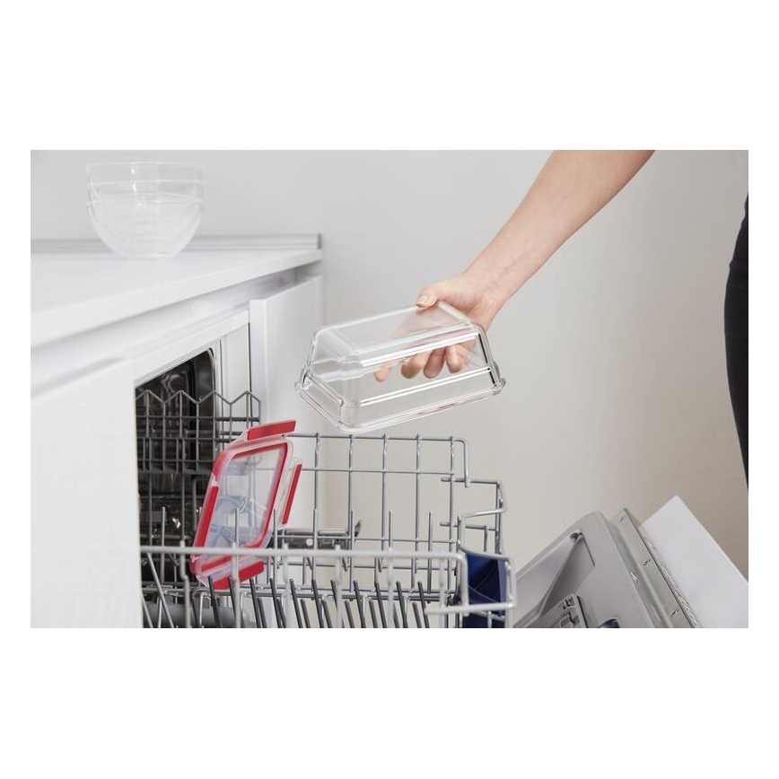 Tefal - Bewaarcontainer 0,85 l MSEAL GLASS rood/glas