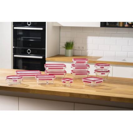 Tefal - Bewaarcontainer 0,85 l MSEAL GLASS rood/glas