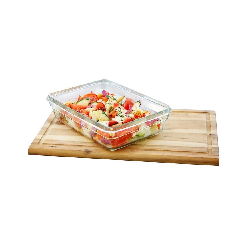 Tefal - Bewaarcontainer voor levensmiddelen 3 l MSEAL GLASS rood/glas