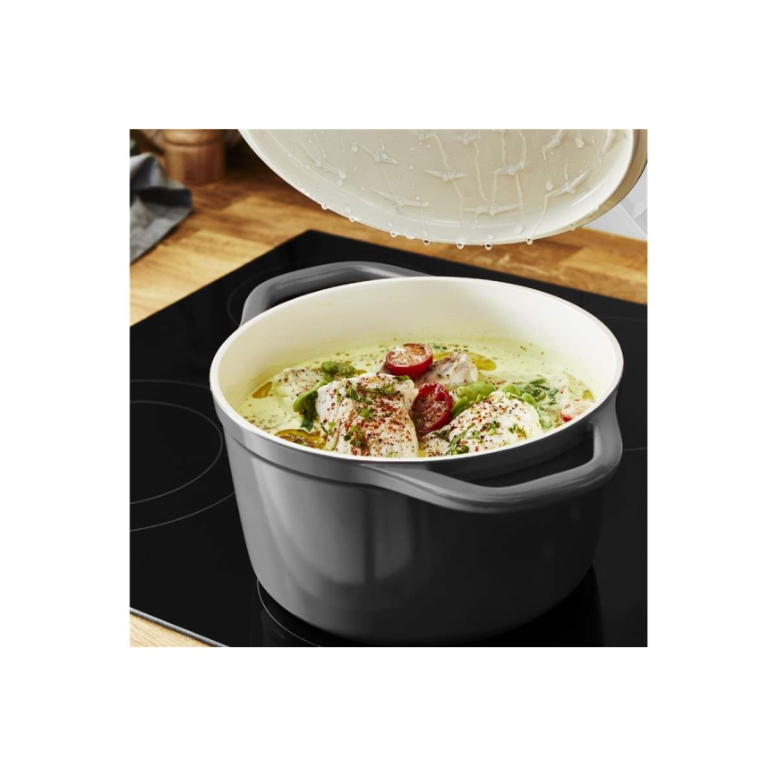 Tefal - Braadpan met een deksel AIR 20 cm antraciet