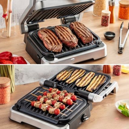 Tefal - Contactgrill OPTIGRILL 2-in-1 2100W/230V roestvrij staal