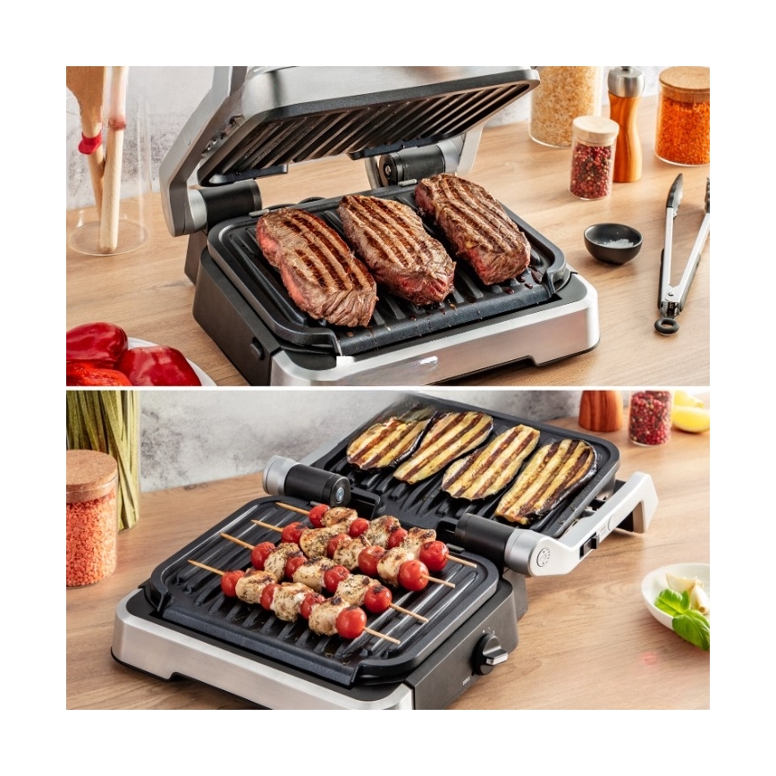 Tefal - Contactgrill OPTIGRILL 2-in-1 2100W/230V roestvrij staal