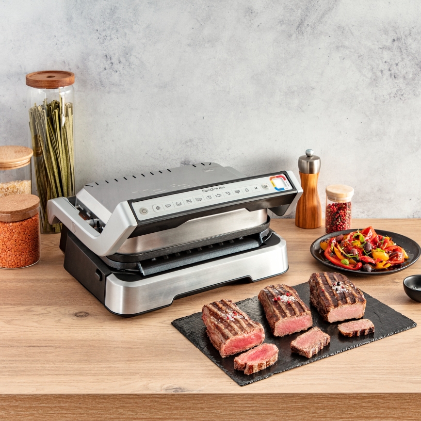 Tefal - Contactgrill OPTIGRILL 2-in-1 2100W/230V roestvrij staal