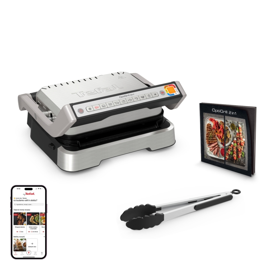 Tefal - Contactgrill OPTIGRILL 2-in-1 2100W/230V roestvrij staal