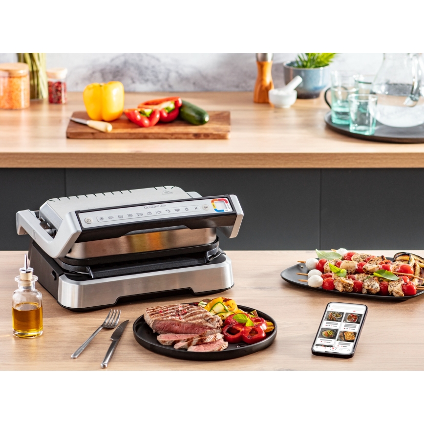 Tefal - Contactgrill OPTIGRILL 2100W/230V mat chroom