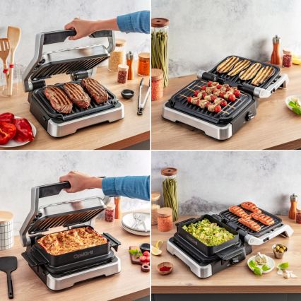 Tefal - Contactgrill OPTIGRILL 2100W/230V mat chroom