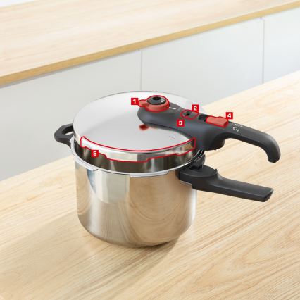 Tefal - Drukpan 6 l SECURE TRENDY + 5-delige set INGENIO EMOTION