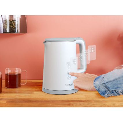 Tefal - Elektrische waterkoker SENSE 1 l 1800W/230V wit