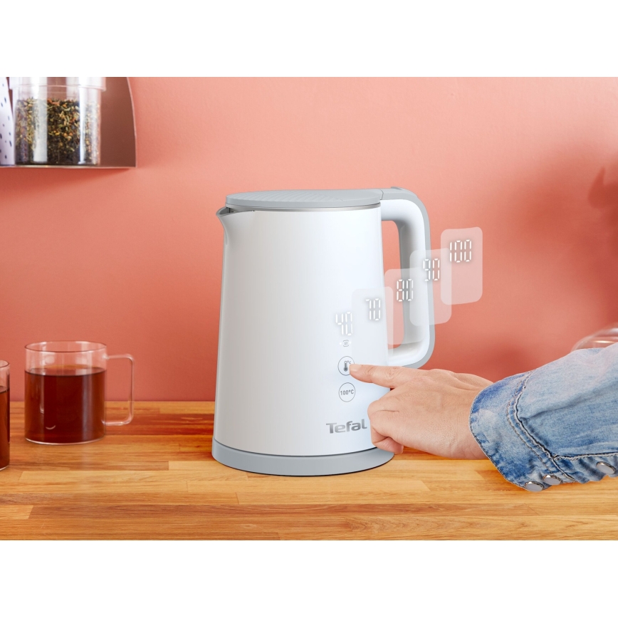 Tefal - Elektrische waterkoker SENSE 1 l 1800W/230V wit