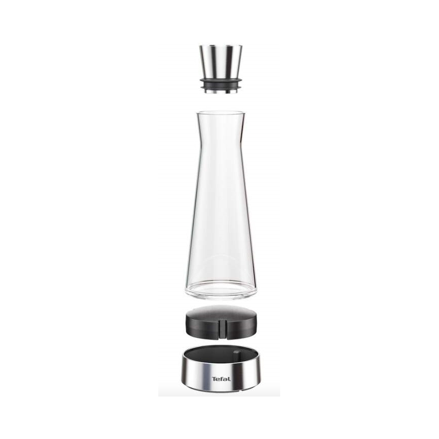 Tefal - Glazen koelkaraf FLOW SLIM 1 l roestvrij/glas