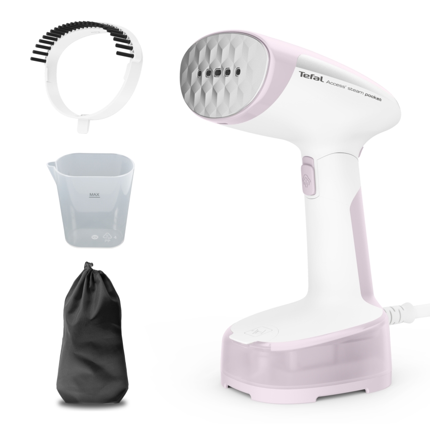 Tefal - Handstomer voor kleding ACCESS STEAM POCKET 1300W/230V roze