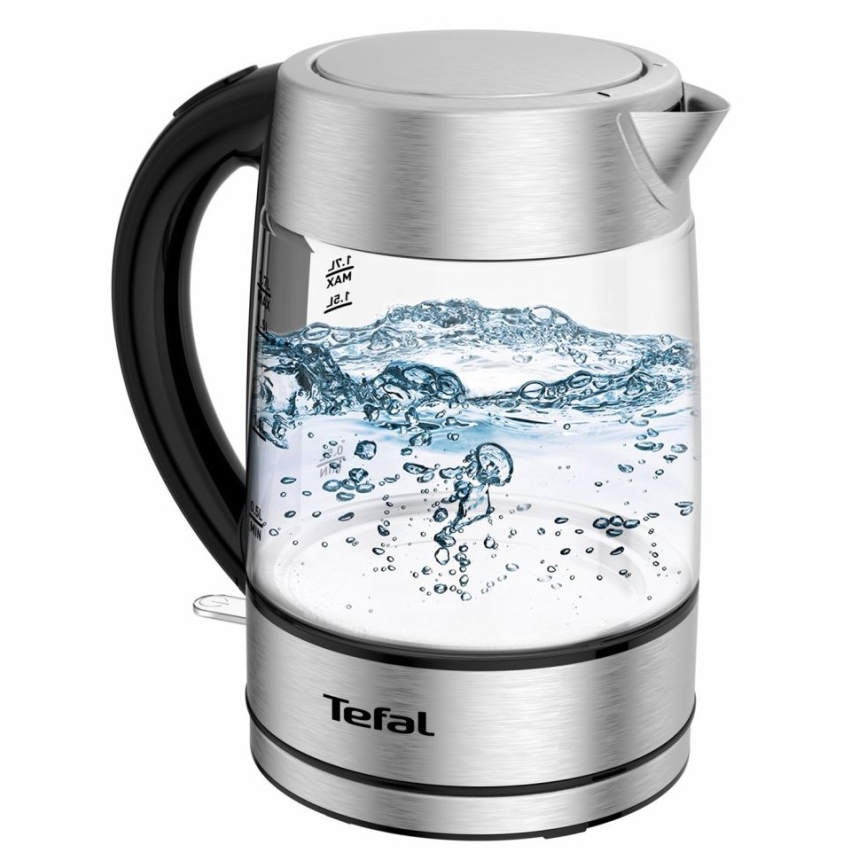 Tefal - Ketel GLASS 1,7 l  2200W/230V mat chroom