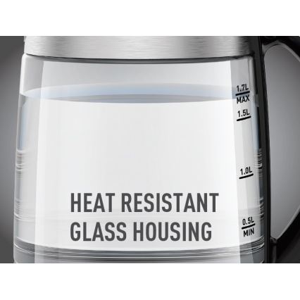 Tefal - Ketel GLASS 1,7 l  2200W/230V mat chroom