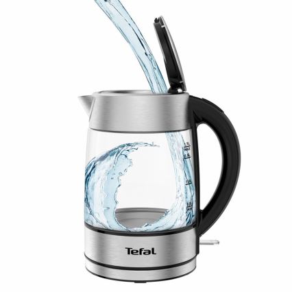 Tefal - Ketel GLASS 1,7 l  2200W/230V mat chroom