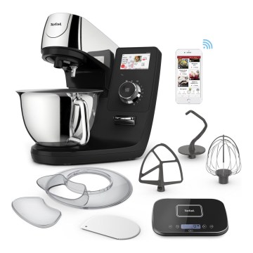 Tefal - Keukenmachine met weegschaal I-COACH TOUCH 1200W/230V roestvrij staal