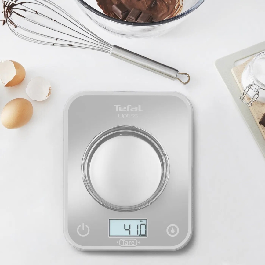 Tefal - Keukenweegschaal OPTISS 2xAAA grijs