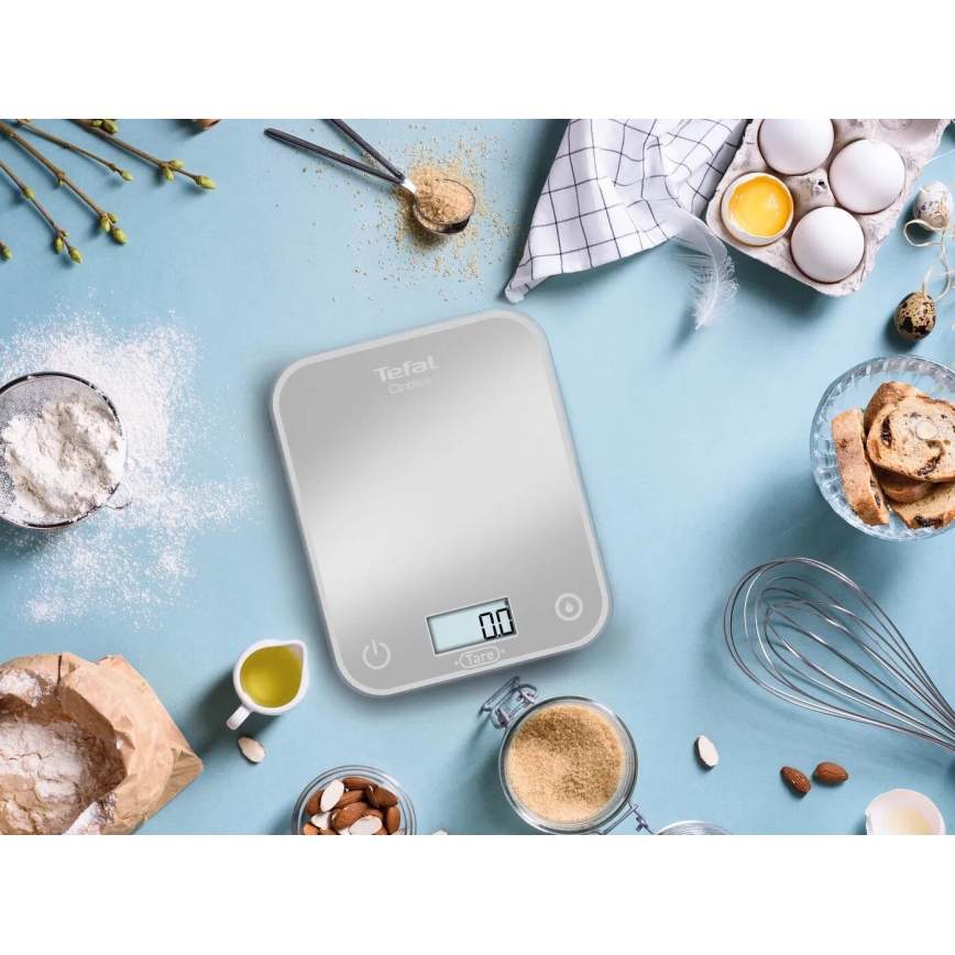 Tefal - Keukenweegschaal OPTISS 2xAAA grijs