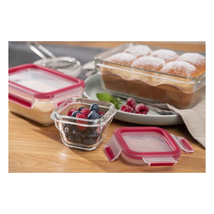 Tefal - MSEAL GLASS bewaardoos voor voedsel 0,45 l, rood/glas