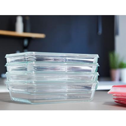 Tefal - MSEAL GLASS bewaarpot 0,8 l rood/glas