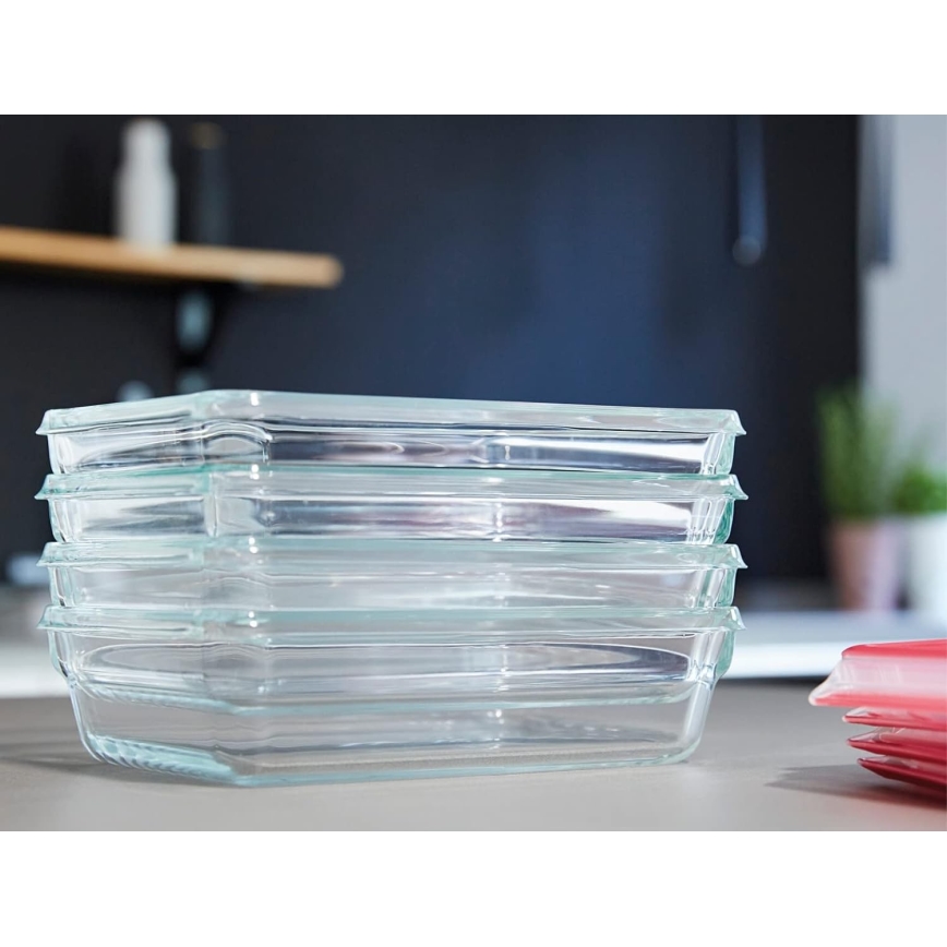 Tefal - MSEAL GLASS bewaarpot 0,8 l rood/glas