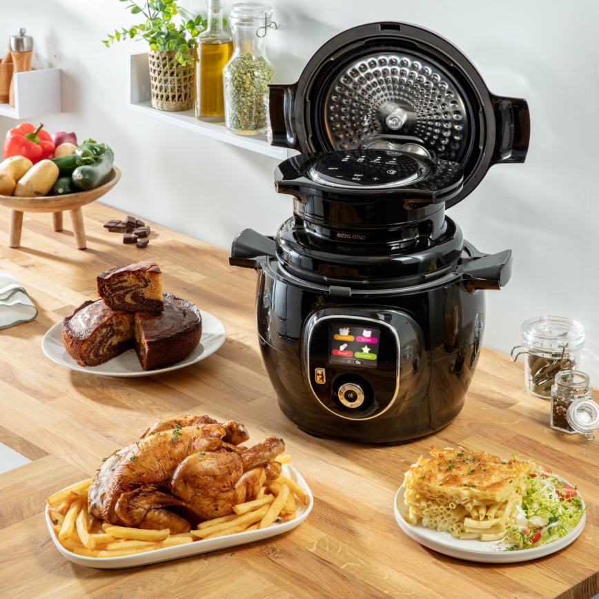 Tefal - Multifunctionele elektrische snelkookpan met accessoires, 6 L, 1600 W / 230 V, zwart
