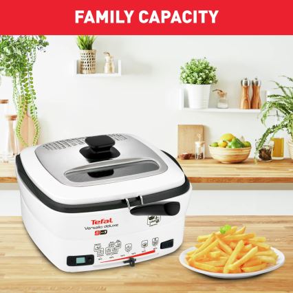 Tefal - Multifunctioneel deep fryer 9in1 VERSALIO DE LUXE 1600W/230V 2 l wit