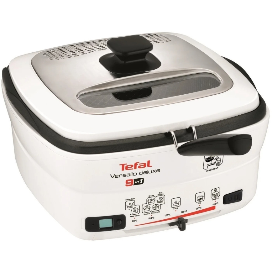 Tefal - Multifunctioneel deep fryer 9in1 VERSALIO DE LUXE 1600W/230V 2 l wit