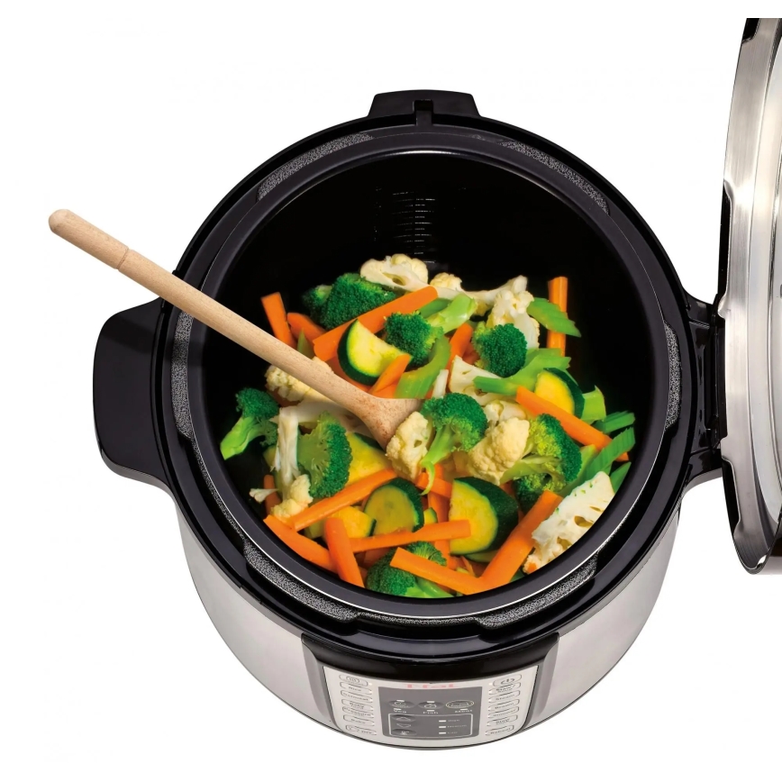 Tefal - Multifunctionele elektrische snelkookpan ALL IN ONE POT 1100W/230V mat chroom/zwart