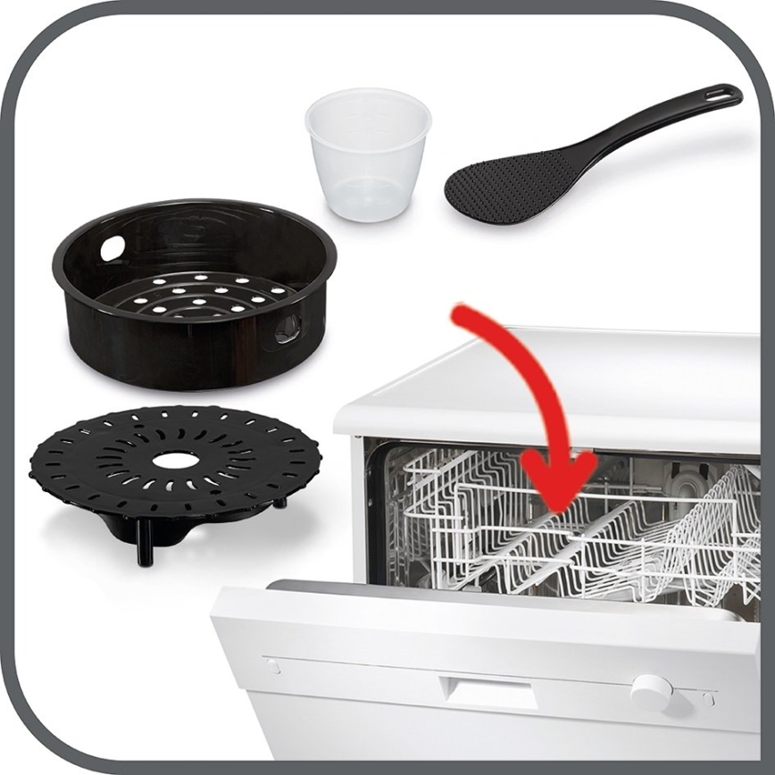Tefal - Multifunctionele elektrische snelkookpan ALL IN ONE POT 1100W/230V mat chroom/zwart