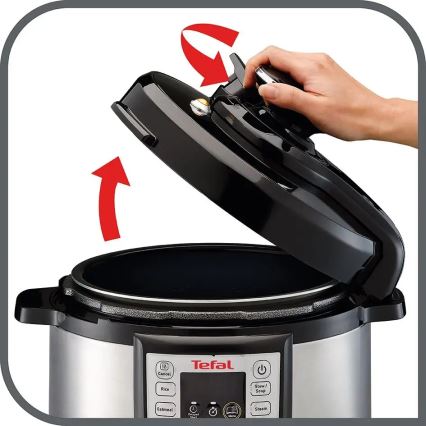 Tefal - Multifunctionele elektrische snelkookpan ALL IN ONE POT 1100W/230V mat chroom/zwart