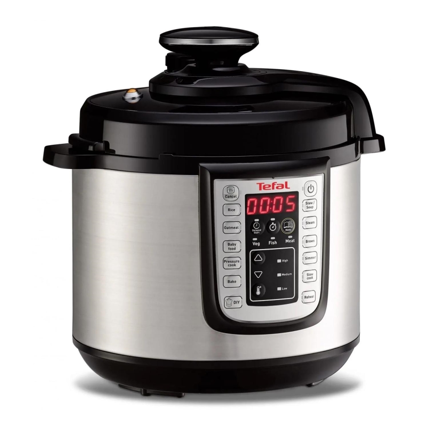 Tefal - Multifunctionele elektrische snelkookpan ALL IN ONE POT 1100W/230V mat chroom/zwart