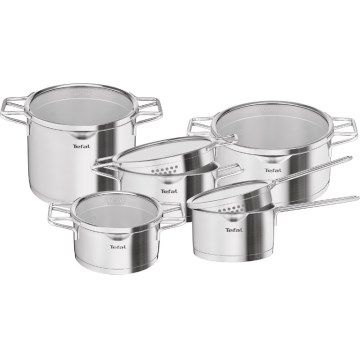 Tefal - Pannenset 10-delig NORDICA van roestvrij staal