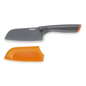 Tefal - Roestvrijstalen mes santoku FRESH KITCHEN 12 cm grijs/oranje