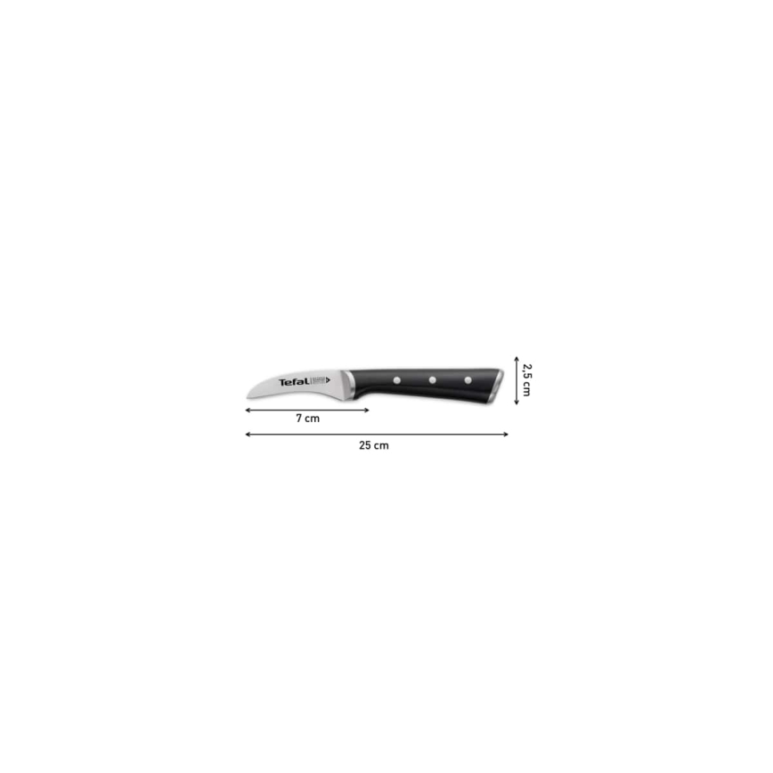 Tefal - Roestvrijstalen vleesmes ICE FORCE 7 cm glanzend chroom/zwart