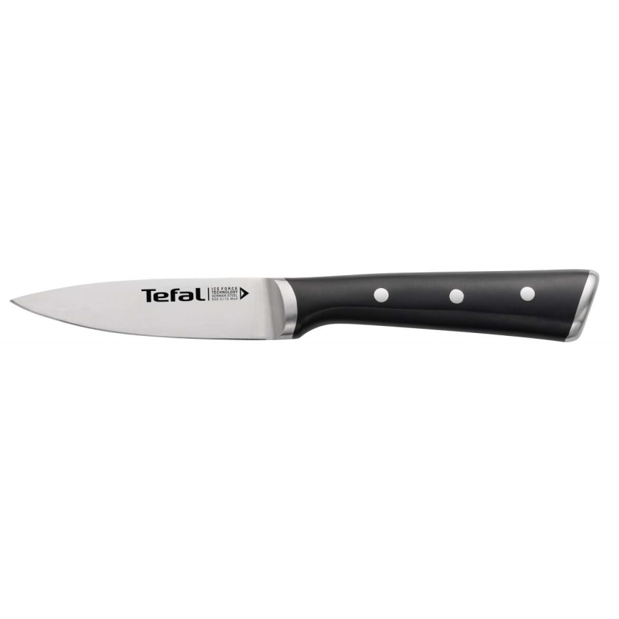 Tefal - Roestvrijstalen vleesmes ICE FORCE 9 cm glanzend chroom/zwart