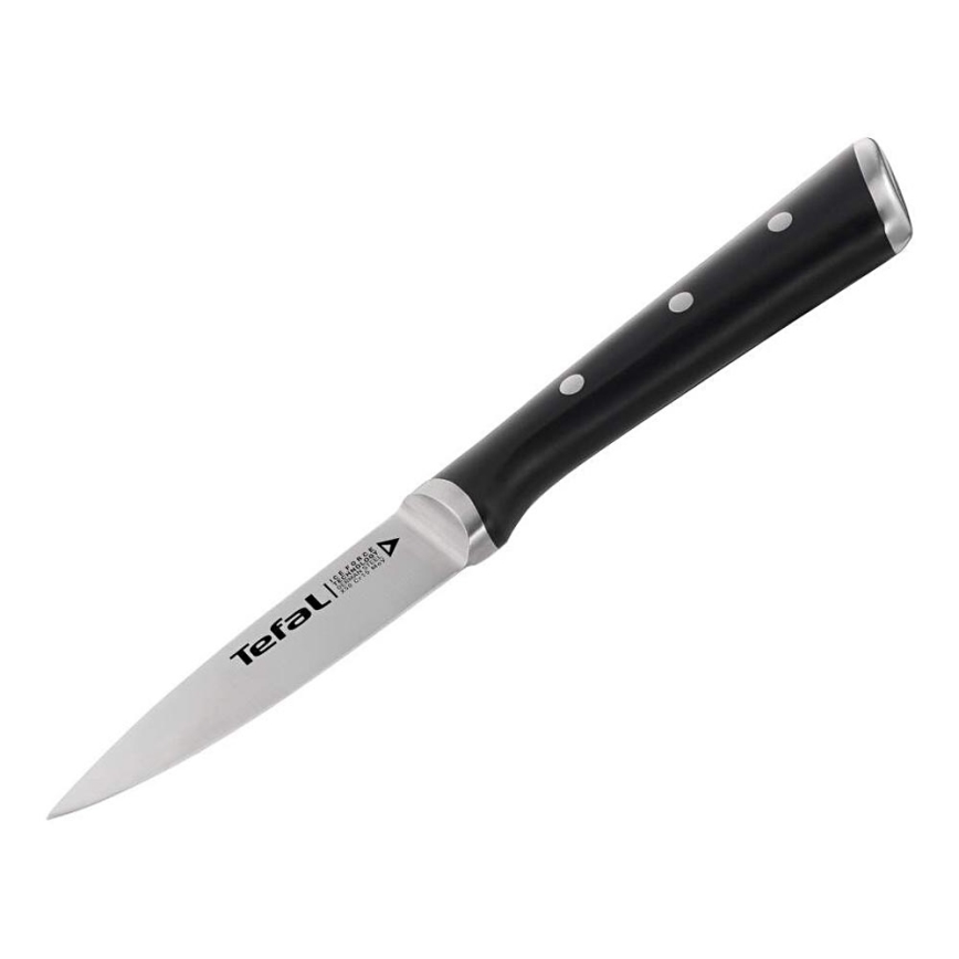 Tefal - Roestvrijstalen vleesmes ICE FORCE 9 cm glanzend chroom/zwart