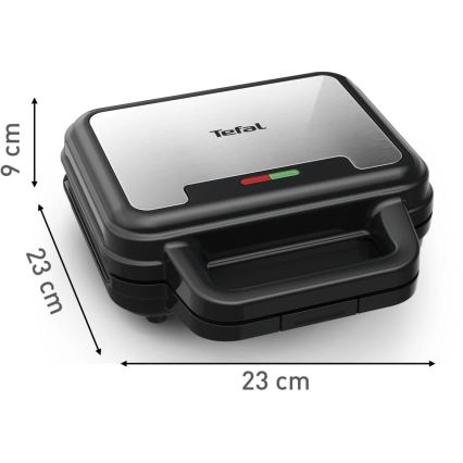 Tefal - Sandwich maker ULTRA COMPACT 3in1 700W/230V zwart/mat chroom