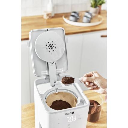 Tefal - Filterkoffiezetapparaat met LCD-display SENSE 1000W/230V wit